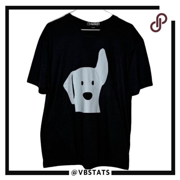 Il Sarto Men's Dog Graphic Crew Neck Short Sleeve T Shirt Black Size Medium - Picture 1 of 7